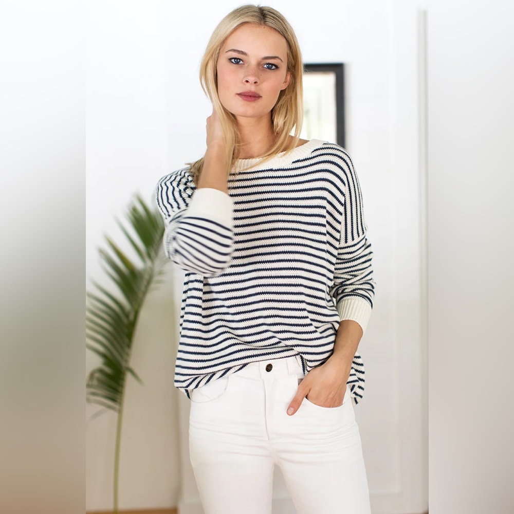 Emerson Fry Carolyn Sweater Navy Stripe XS (made in USA)